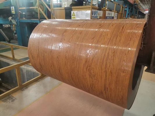 1100 H24 0.6mm Ahşap Tanesi Dekorasyon Kapı Malzemeleri İçin Ön Boya Alüminyum Yaprak Bobini
