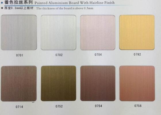 0.03 Inch Thick Stain Surface Finish Prepainted Aluminum Sheet for Indoor Interior Decoration Panel