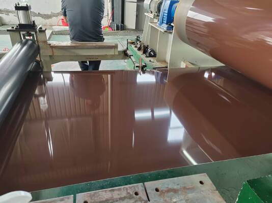 Hafif Alüminyum Çatı Kaplama Levhası, Alaşım 3105'ten Üretilmiştir, PPG Kynar PVDF Mat Gri Ral 7046 Renkli Ön Boyalı Rulo, 49 İnç Genişliğinde